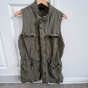 Lightweight Sleeveless Militar Drawstring Jacket Vest Cargo Utility Safari Vest